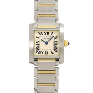 Cartier Tank Francaise SM W51007Q4 750 YG Quartz Cream Dial Ladies 90262448